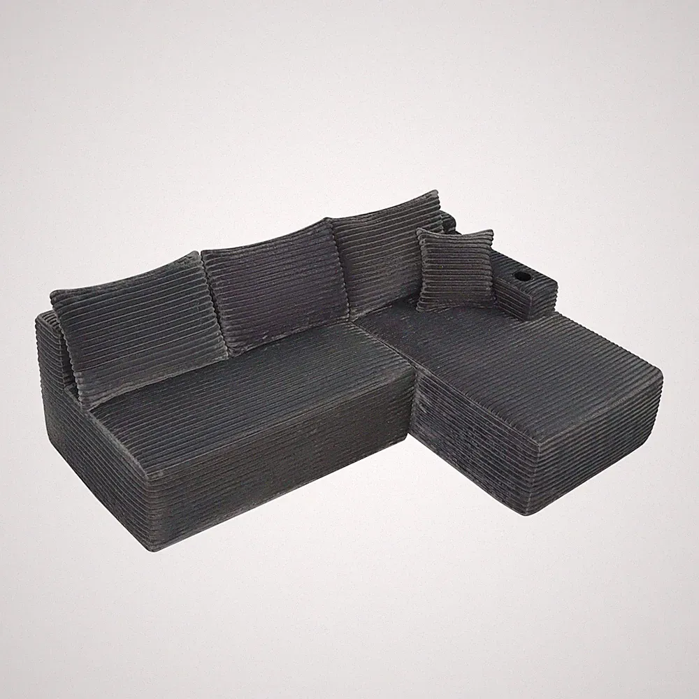 Modular Sectional Sofa Home U/L Shaped Sofa Cloud Couch w/Chaise &Cushion Sofa