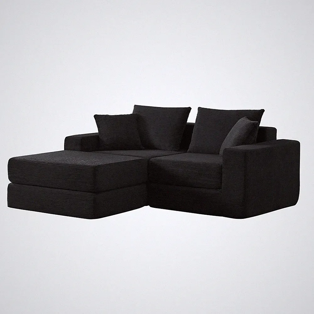 Modular Sectional Sofa L-Shape Sleeper Couch with Non-Slip Base & Deep Seats