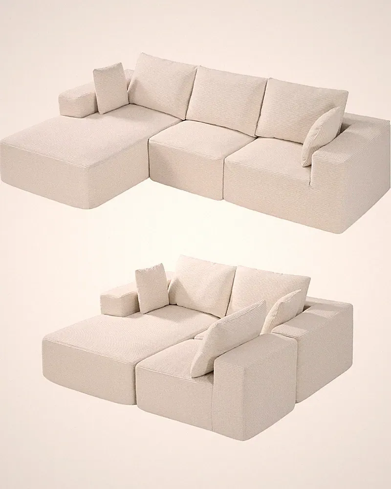 Modular Sectional Sofa,L Shaped Modular Sofa with Chaise,Cloud Sectional Couch w