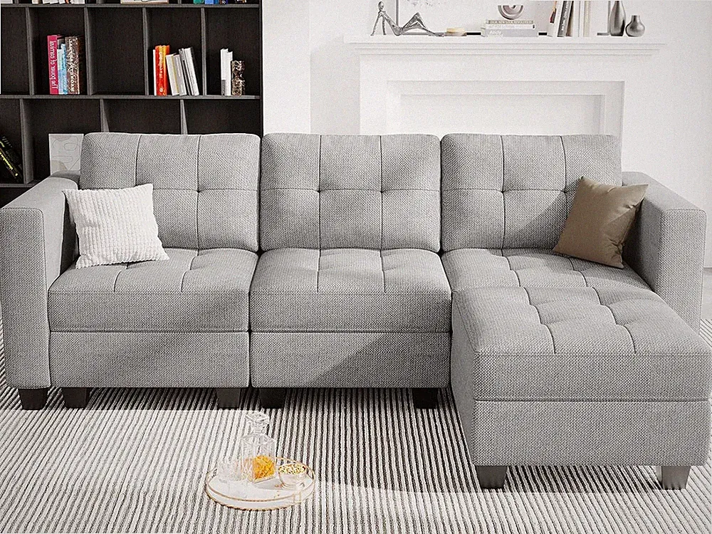 Modular Sectional Sofa L Shaped Sofa Couch with Storage Seats Convertible Sectio