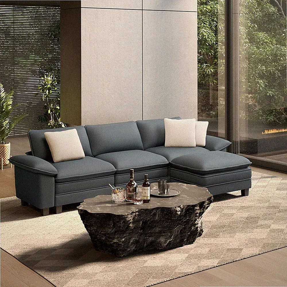Modular Sectional Sofa L /U Shaped Chenille Cloud Couch with Chaise and Cushion
