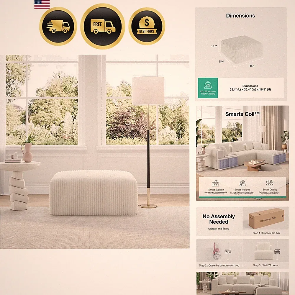 Modular Sectional Sofa, Modern Cloud Sectional Couch with Smarts Coil Support...