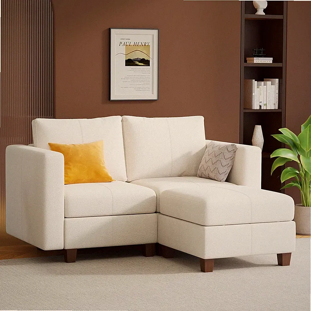 Modular Sectional Sofa, Modern Sofa with Upholstered and Comfy Storage Ottoman f