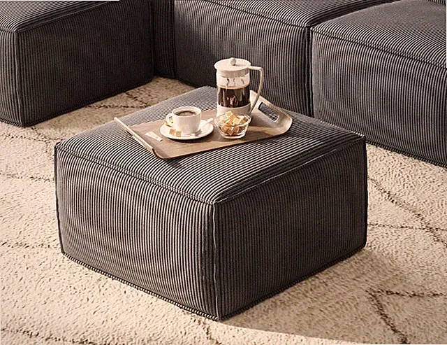 Modular Sectional Sofa Ottoman, Boneless Sofa Comfy Corduroy Sectional Cloud Cou