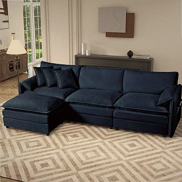 Modular Sectional Sofa, Oversized Deep Seat L Shaped Couch Set for Living Room