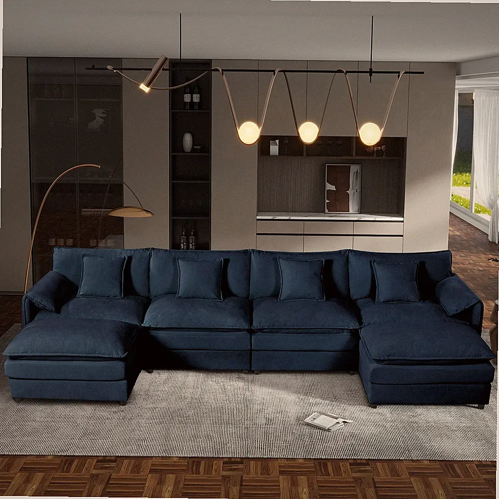 Modular Sectional Sofa, Oversized Deep Seat U Shaped Couch Set for Living Roo