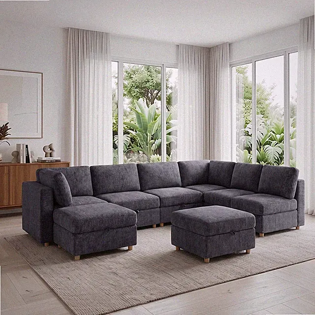 Modular sectional sofa seat, convertible sofa with storage, multifunctional fo