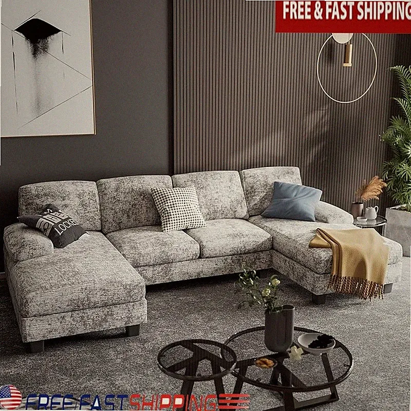 Modular Sectional Sofa Sleeper Easy Assembly Washable Cushions Living Room New
