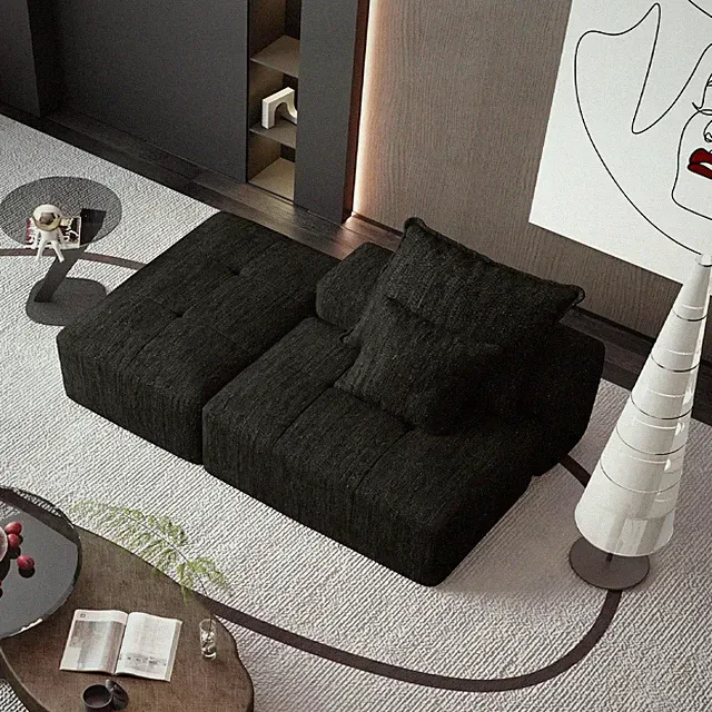 Modular Sectional Sofa, Sparkling Chenille Fabric Soft with 2 Pillows, DIY Sofa