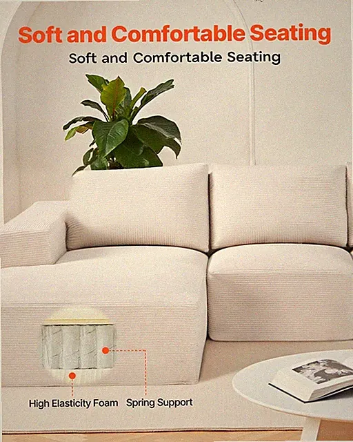 Modular Sectional Sofa, U Shaped Modular Sofa with Chaise, Beige