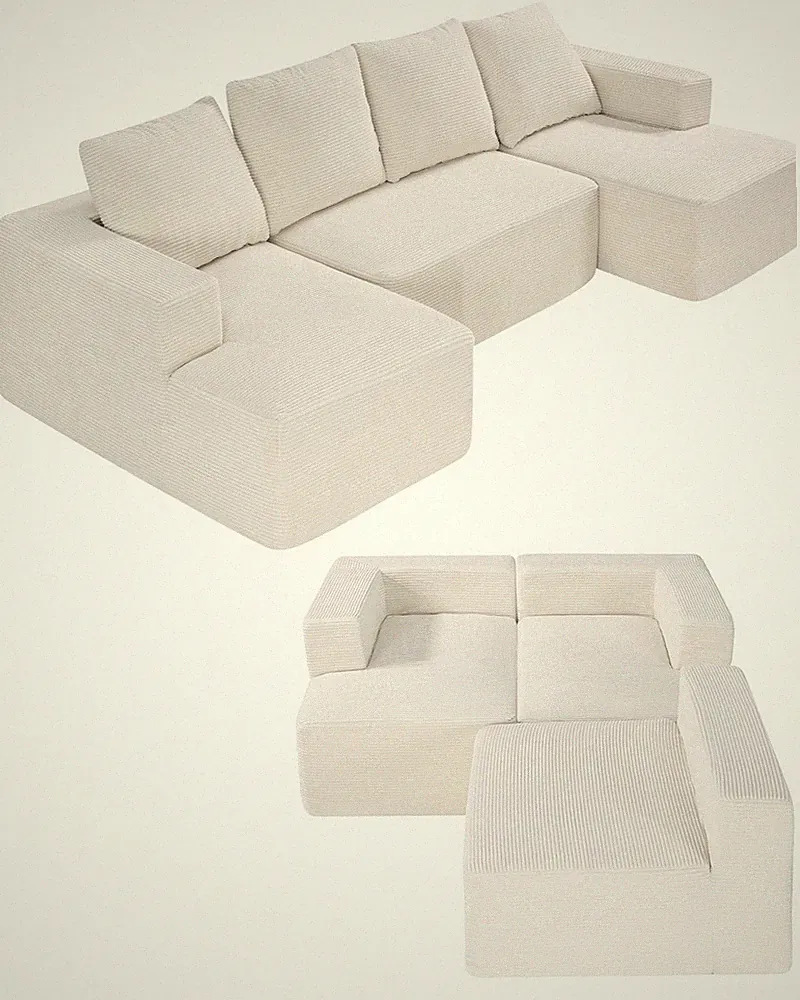 Modular Sectional Sofa,U Shaped Modular Sofa with Chaise,Cloud Sectional Couch w