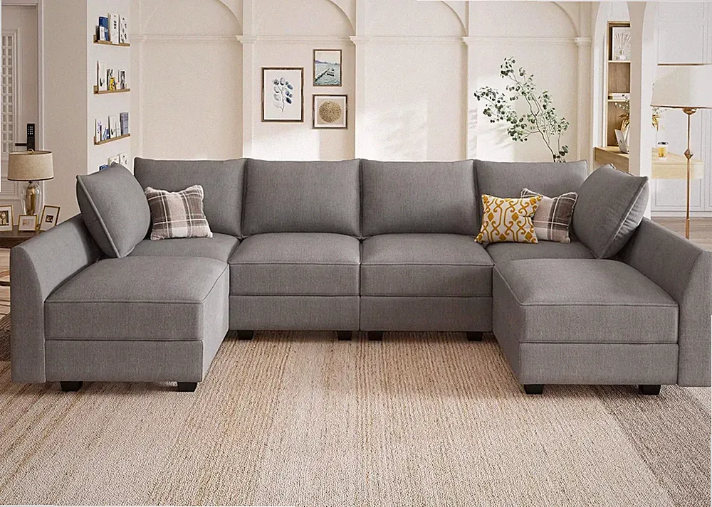 Modular Sectional Sofa U Shaped Sectional Modular Sofa with Storage Convertible