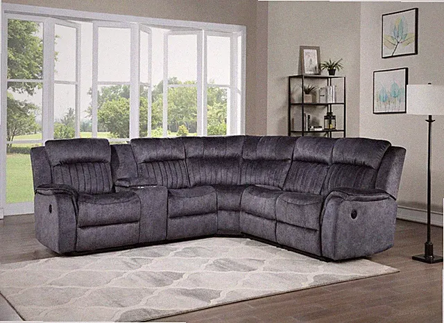 Modular Sectional Sofa w/ 2 Power & 1 Manual Recliners, Living Room Couch, Blue