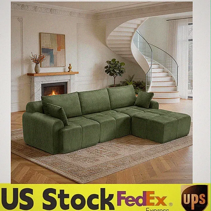 🔝Modular Sectional Sofa W/Deep Seat,Memory Foam Sofa for Living Room Bedroom