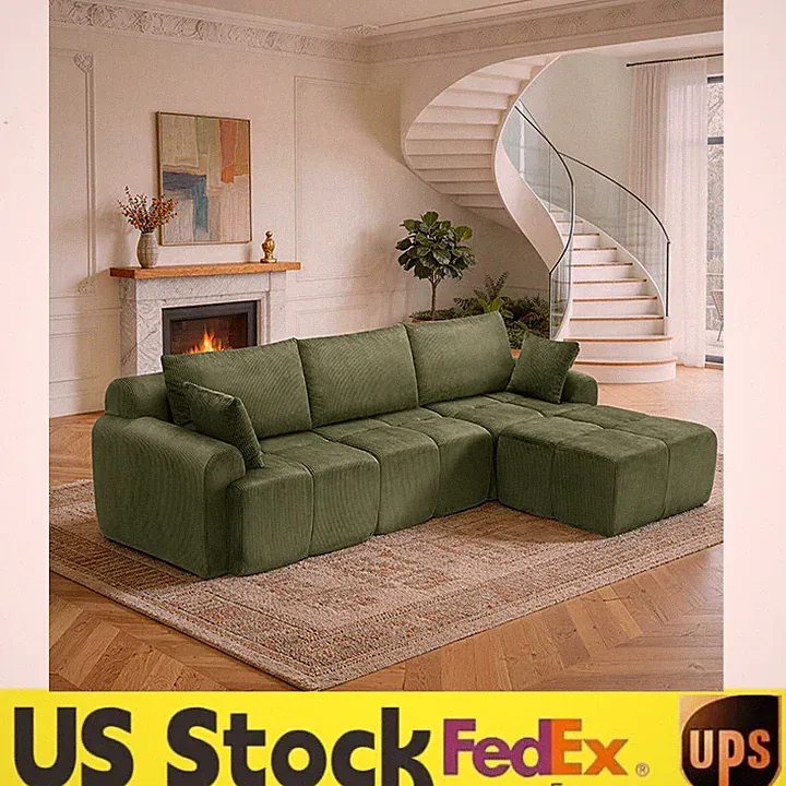 ✨Modular Sectional Sofa W/Deep Seat,Memory Foam Sofa for Living Room Bedroom NEW