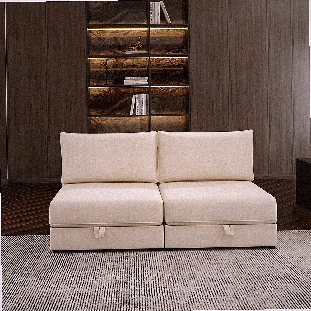 Modular Sectional Sofa w/Storage,Convertible 2 Seater Sleeper Sofa Couch,Folding