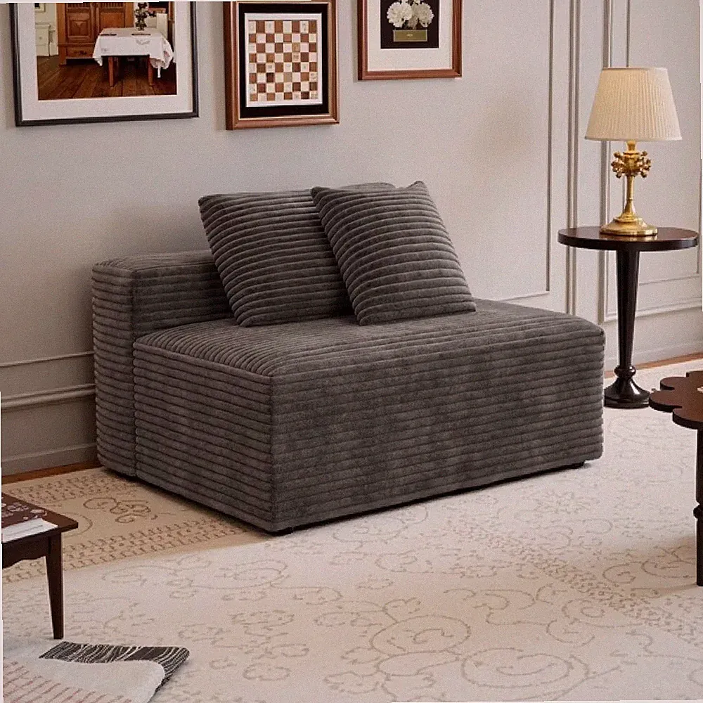 Modular Sectional Sofa with Chaise Lounge, Plush Corduroy Fabric