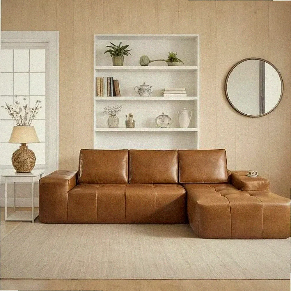 Modular Sectional Sofa with Chaise, Modern L Shaped Cloud Couch with Deep Seat