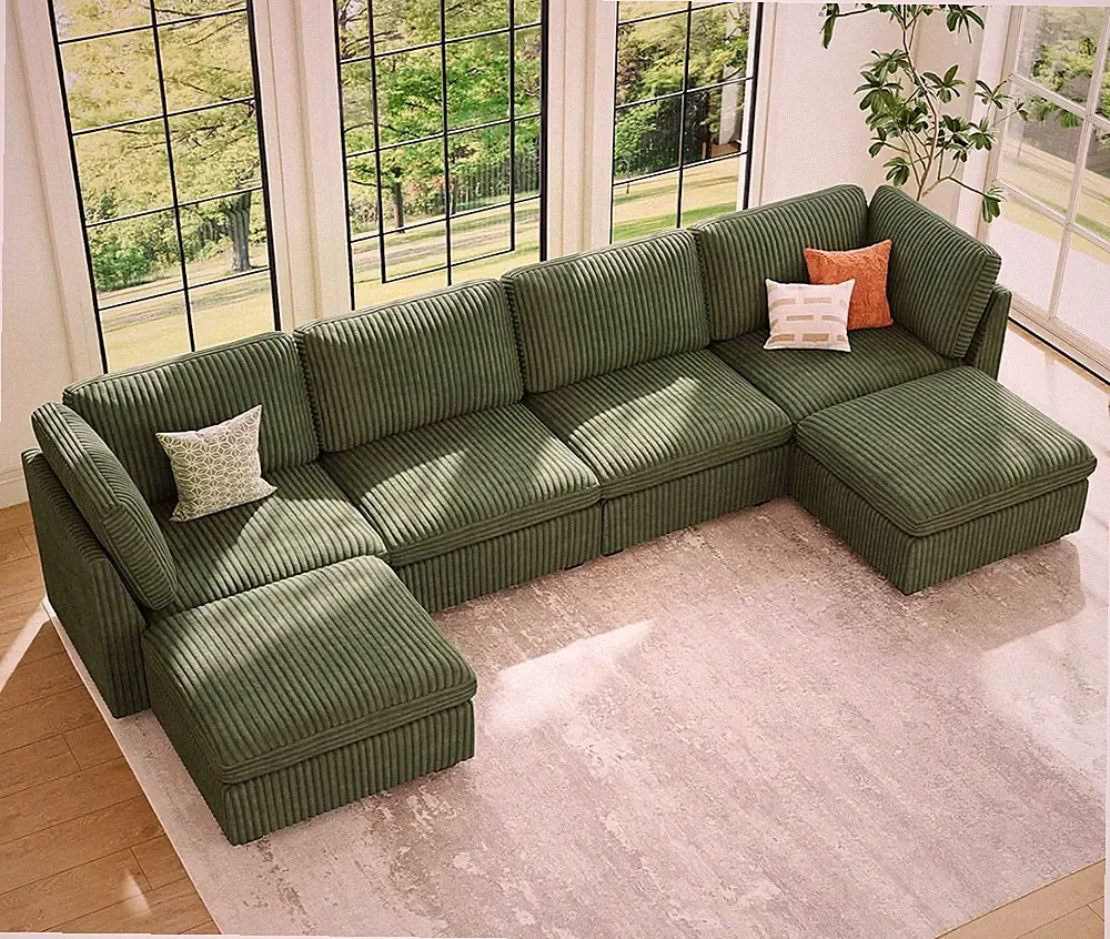 Modular Sectional Sofa with Storage Ottoman, Oversized Cloud Couch Sectional wit
