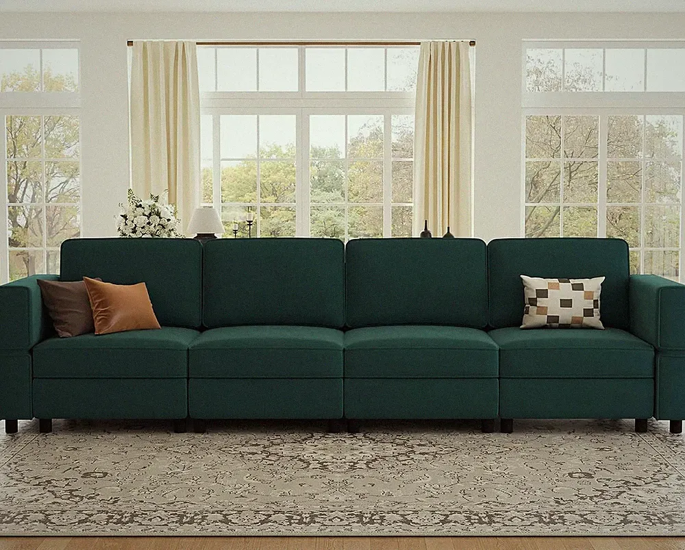 Modular Sectional Sofa with Storage Seat 4 Seat Deep Couch Sectionals Comfy 4 Se