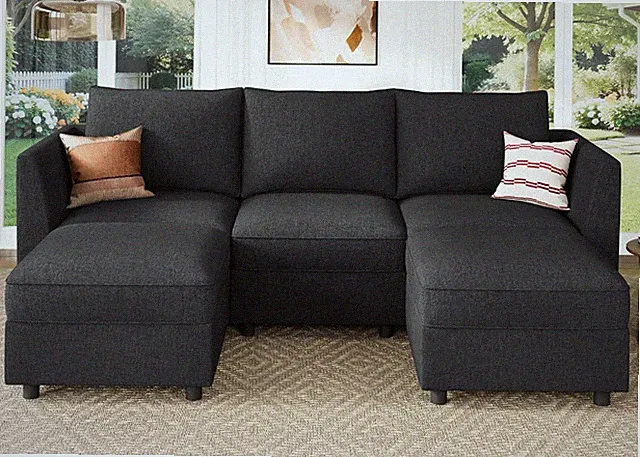 Modular Sectional Sofa with Storage U Shaped Sectional Sofa, Convertible Couches