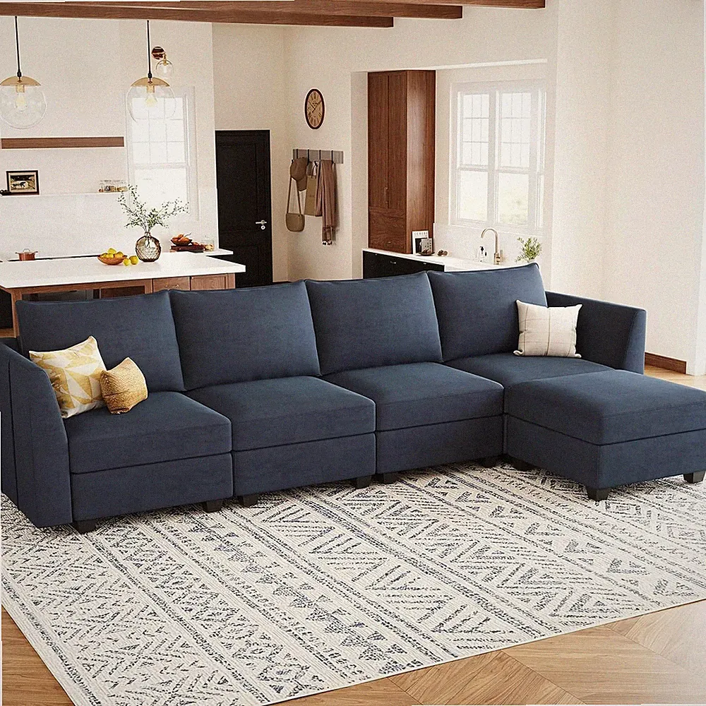 Modular Sectional Sofa with Storage Velvet L Shaped Couch with Chaise for Living