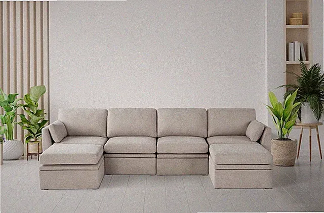 Modular Sectional U-Shaped Sofa Couch Living room sofa - Beige