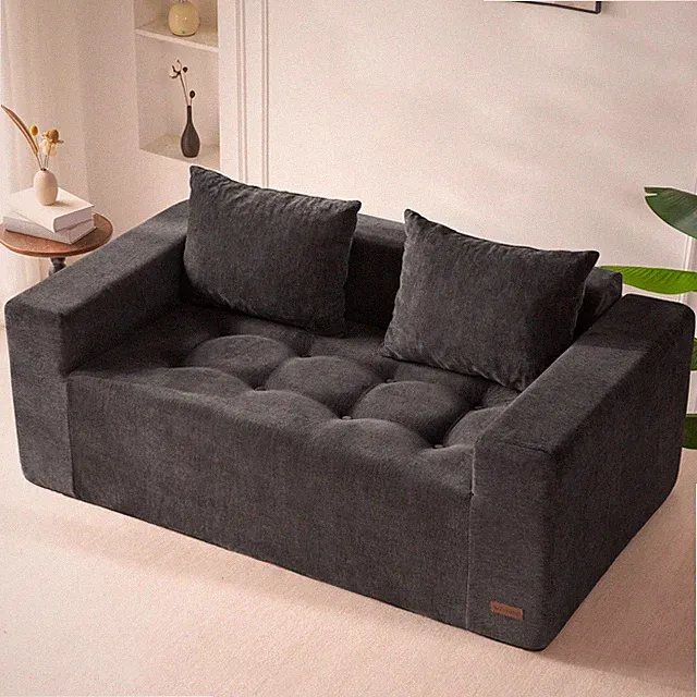 Modular Sofa Couch, 61" Loveseat Boneless Cloud Couch with Deep Seat, Chenill...