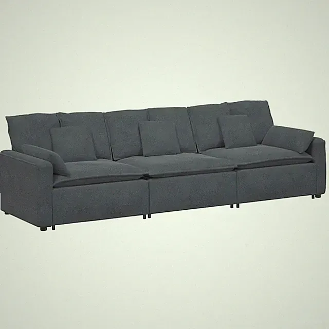 Modular Sofa Dark Grey Velvet (100% Polyester), Foam, Metal vidaXL