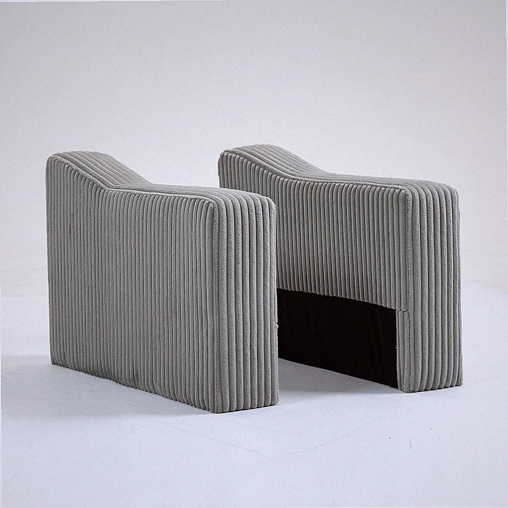Modular Sofa Single Armrest Backrest Module Sectional Couch Side, Gray