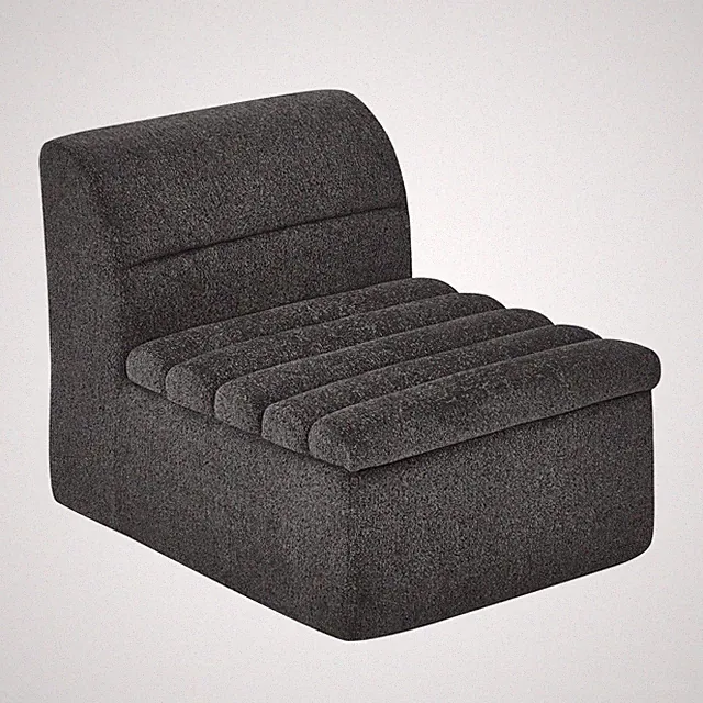 Modular Sofa Single Seat Chair, Chenille Fabric, Black