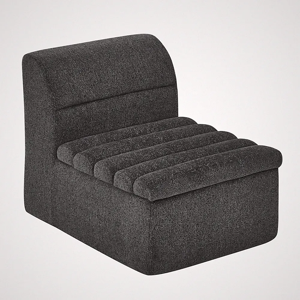 Modular Sofa Single Seat Chair, Chenille Fabric, Tight Back