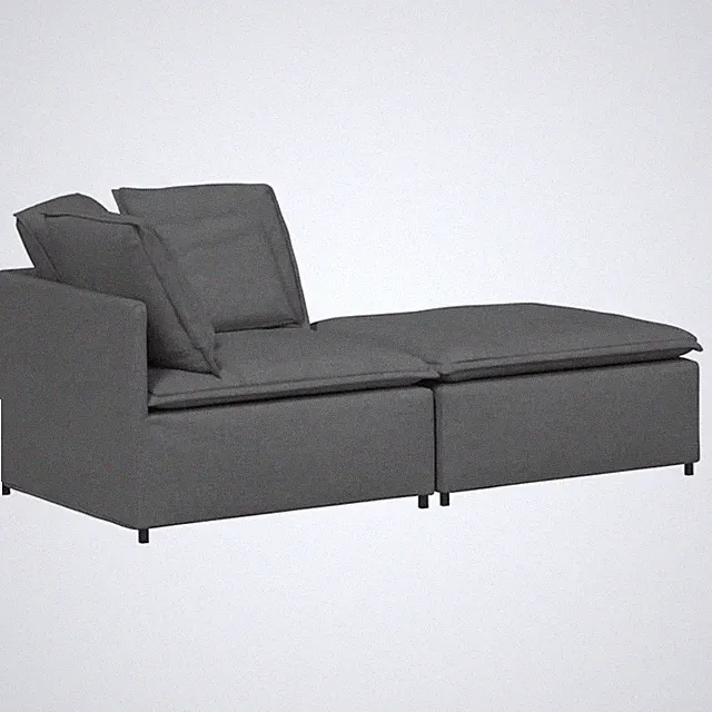 Modular Sofa with Footstool&Cushions Fabric Dark Gray sectional sofa vidaXL