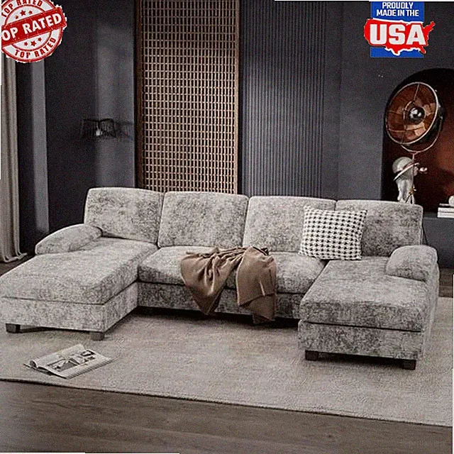 Modular U-Shaped Sofa Couch Living Room Convertible Sleeper Durable Washable New