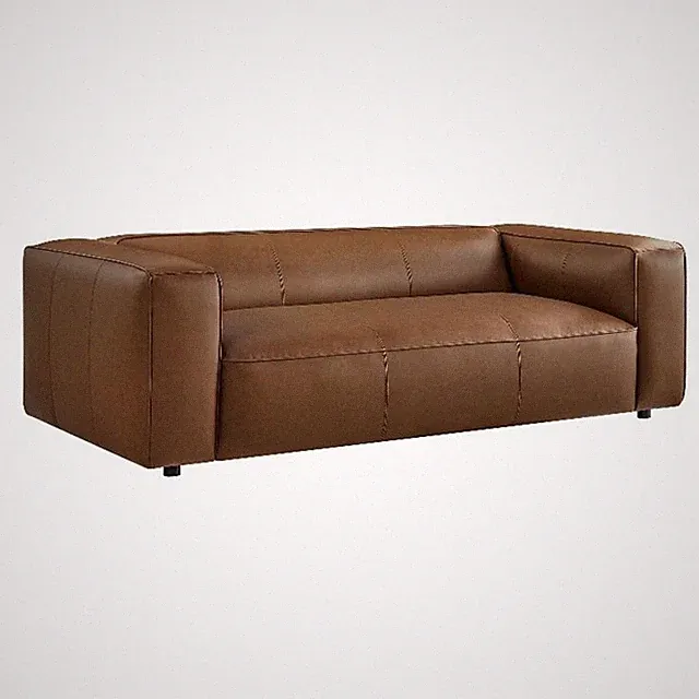 Modway Auren Vegan Leather Upholstered Sofa in Coffee