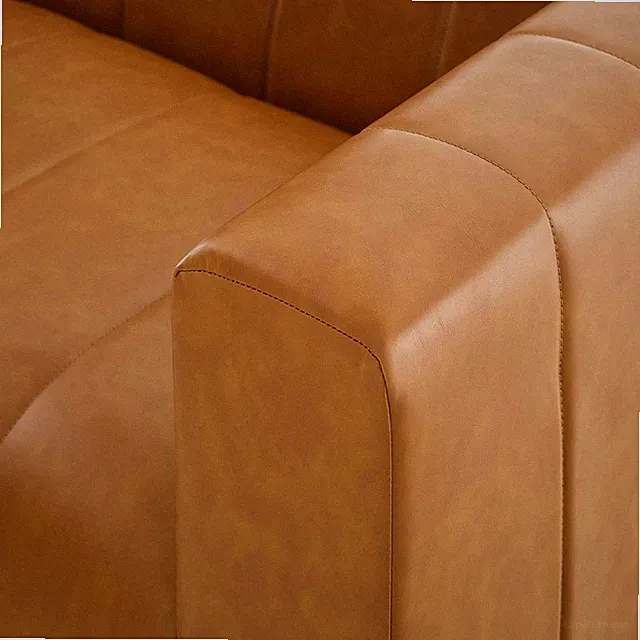 Modway Bartlett 2-Piece Tufting Upholstered Faux Leather Loveseat in Tan