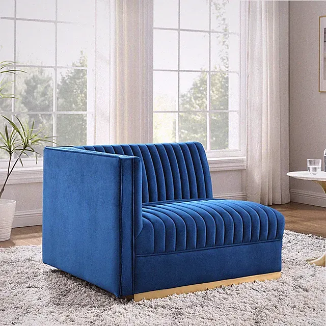 Modway Channel Tufted Performance Velvet Modular Sectional Sofa Left-Arm Chair