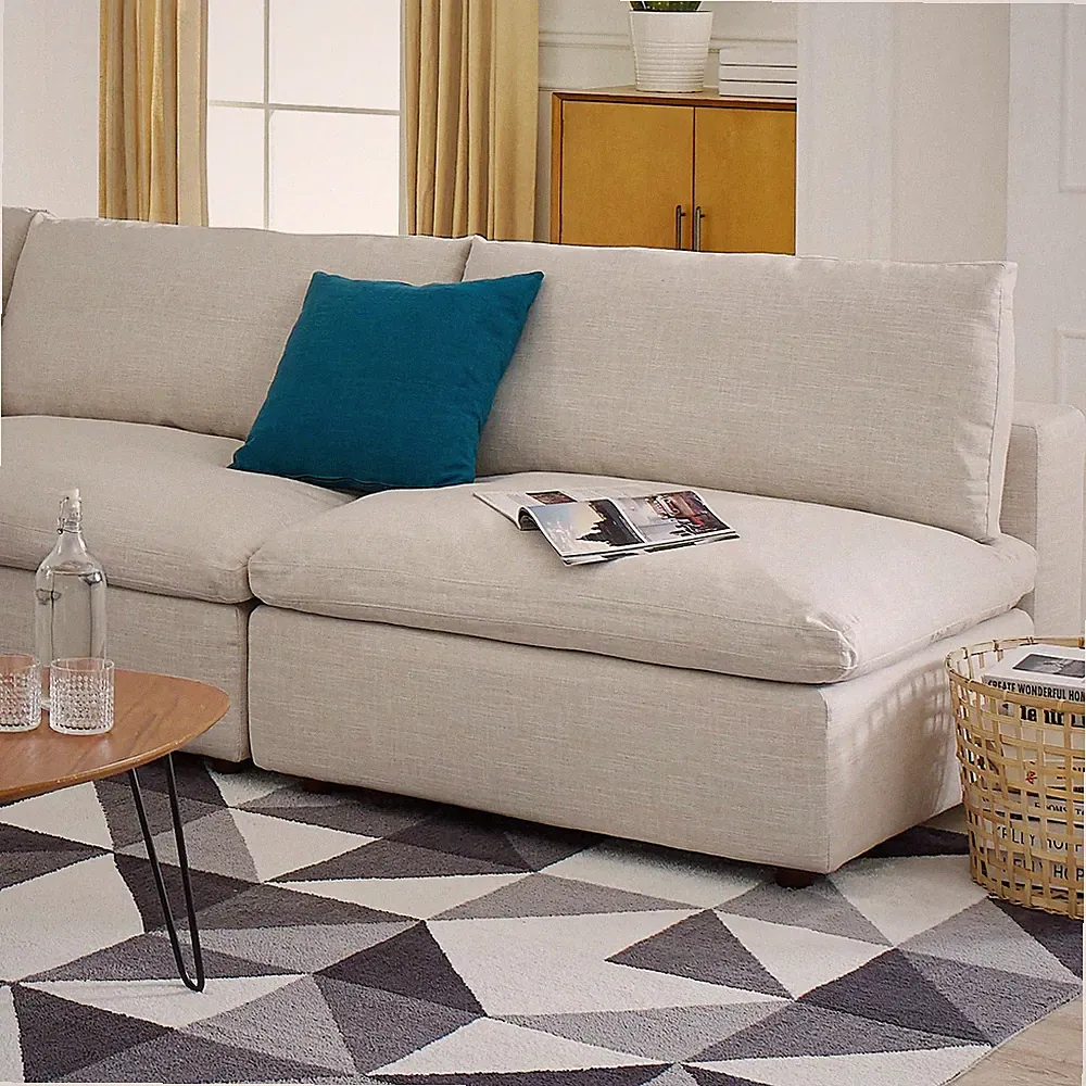 Modway Commix Down Filled Overstuffed 2-Piece Armless Sectional Loveseat