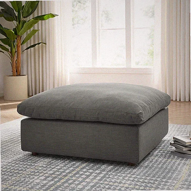 Modway Commix Down-Filled Overstuffed Upholstered Sectional Sofa Ottoman in Gray