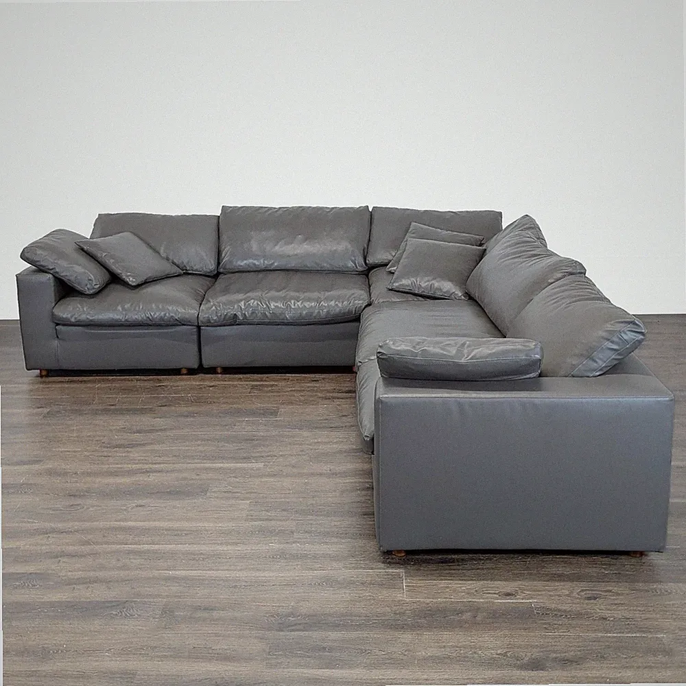Modway Commix Grey Vegan Leather Sectional Sofa - L-Shaped Seating