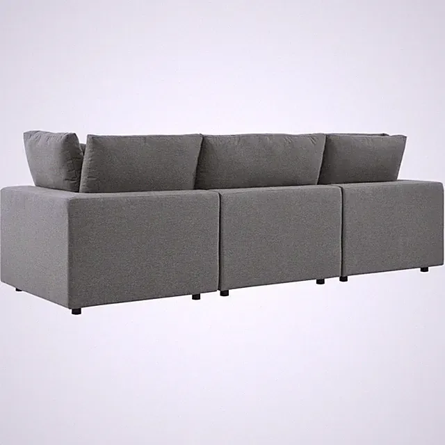 Modway Commix Modern Fabric Upholstered Outdoor Sofa in Charcoal