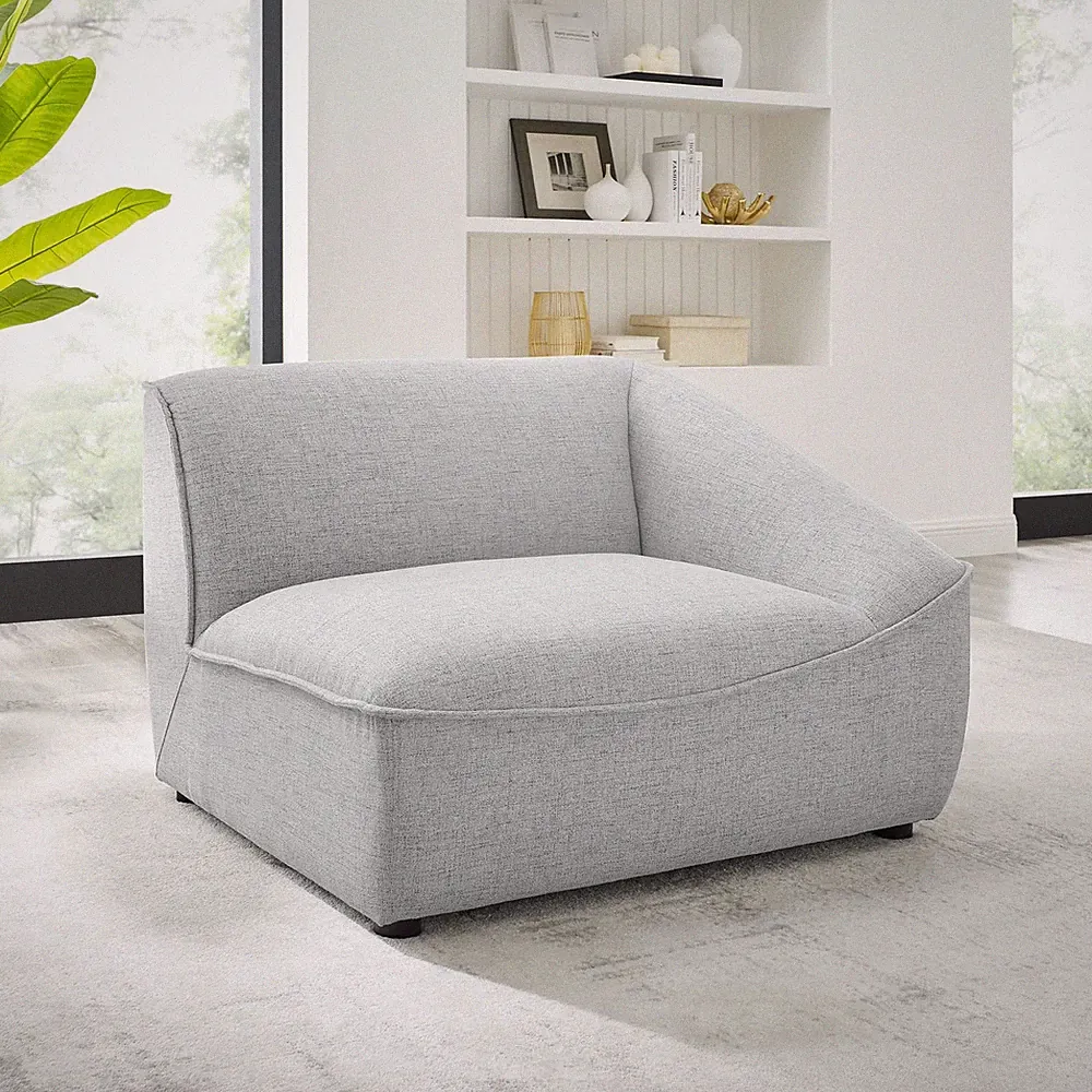 Modway Comprise Right-Arm Sectional Sofa Chair in Light Gray