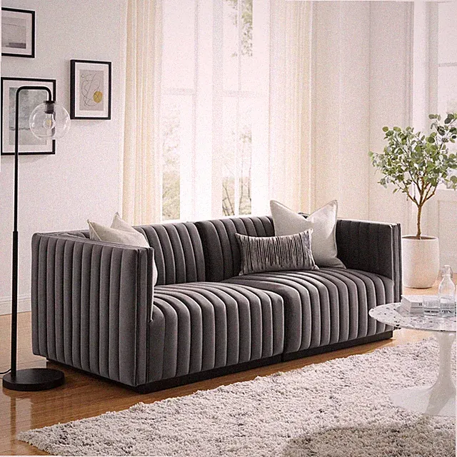 Modway Conjure Channel Tufted Performance Velvet Loveseat in [COLOR