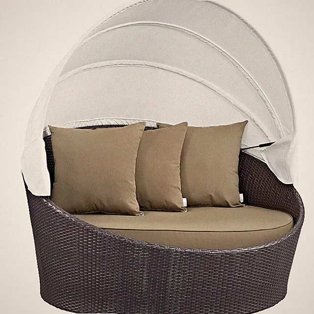Modway Convene Canopy Outdoor Patio Daybed, Espresso Mocha - EEI-2175-EXP-MOC