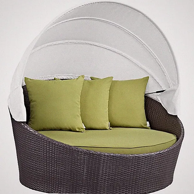Modway Convene Canopy Outdoor Patio Daybed, Espresso Peridot - EEI-2175-EXP-PER