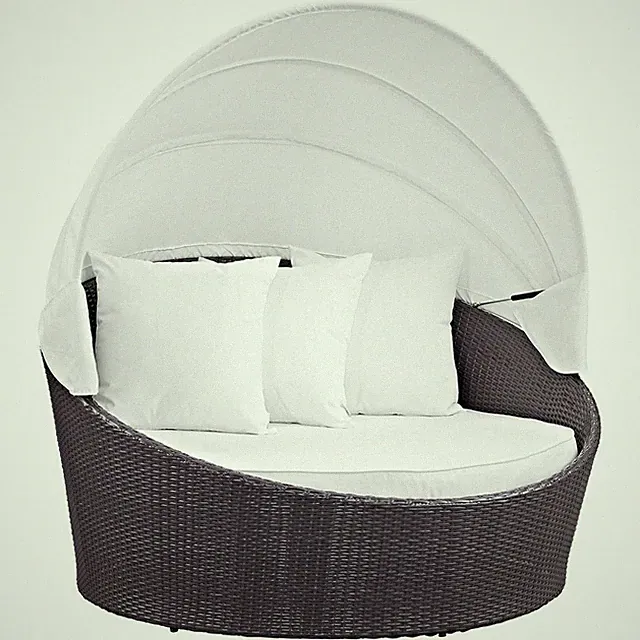 Modway Convene Canopy Outdoor Patio Daybed, Espresso White - EEI-2175-EXP-WHI