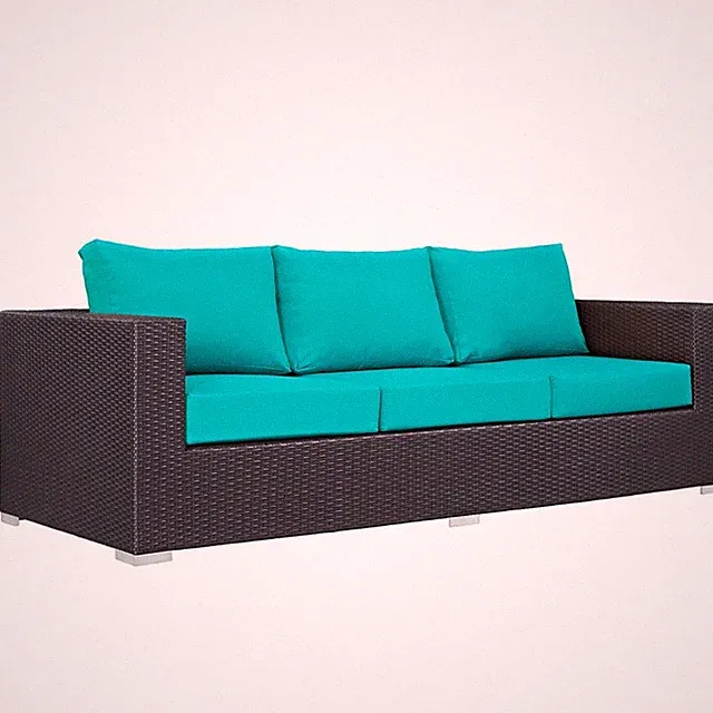 Modway Convene Outdoor Patio Sofa, Espresso Turquoise - EEI-1844-EXP-TRQ