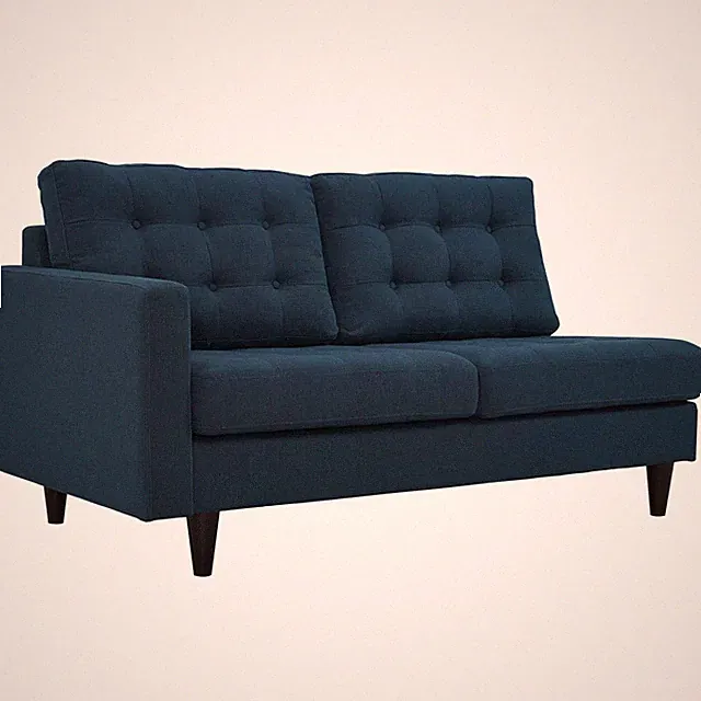 Modway Empress Mid-Century Modern Upholstered Fabric Left-Arm Loveseat in Azure