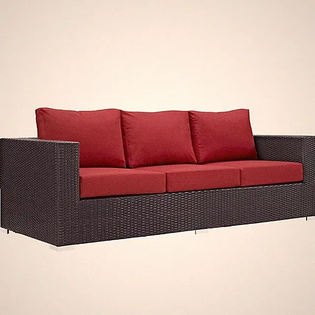 Modway Furniture Convene Outdoor Patio Sofa, Espresso Red - EEI-1844-EXP-RED
