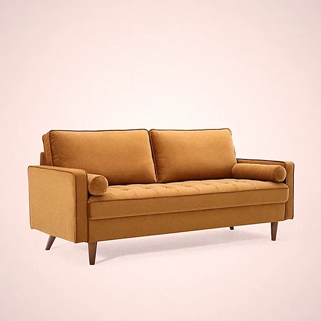 Modway Furniture Valour Performance Velvet Sofa in Cognac -EEI-3764-COG